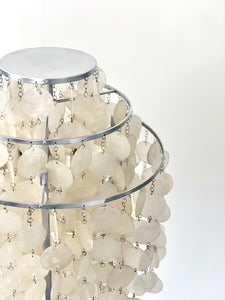 60's floor lamp with mother of pearl pendants in the style of Verner Panton