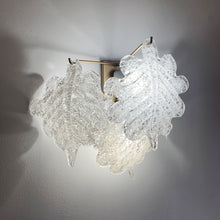 Load image into Gallery viewer, Pair of sconces in Murano glass leaves