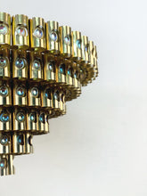 Charger l&#39;image dans la galerie, Lustre en tubes de laiton des années 60