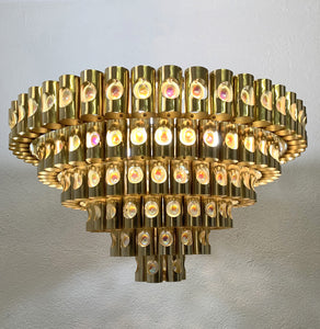 Chandelier in brass tubes from the 60's