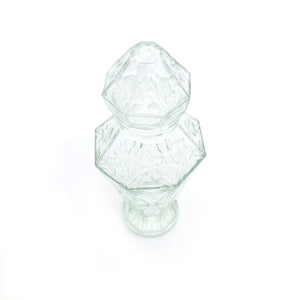 Ensemble de bonbonni&egrave;res / carafes en verre, H 30 cm et 40 cm