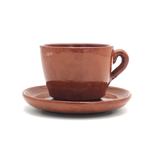 Set of 6 clay cups & saucers