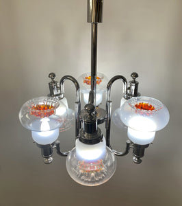 Mazzega chandelier from the 60s with 6 glass globes