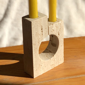 Travertine candlestick attributed to Fratelli Mannelli, 1970