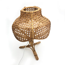 Load image into Gallery viewer, Cane &amp; rattan vintage lamp