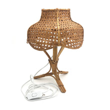 Load image into Gallery viewer, Cane &amp; rattan vintage lamp