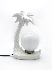 Lampe palmier vintage blanche