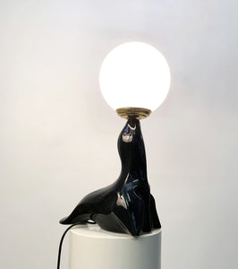 Lámpara vintage de foca / león marino de los años 60 y 70