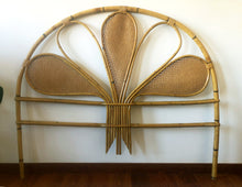 Load image into Gallery viewer, Rattan &amp; caning peacock headboard
