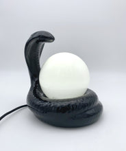 Load image into Gallery viewer, Black ceramic cobra lamp