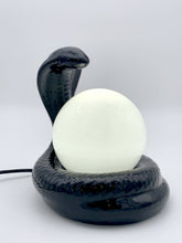 Load image into Gallery viewer, Black ceramic cobra lamp