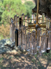 Load image into Gallery viewer, Venini trihedral chandelier in Murano glass