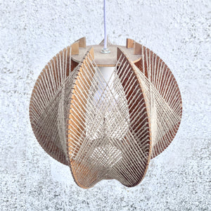 Scandinavian vintage wood and wire suspension