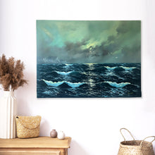Cargar imagen en el visor de la galería, Pintura, óleo sobre lienzo amanecer sobre el mar